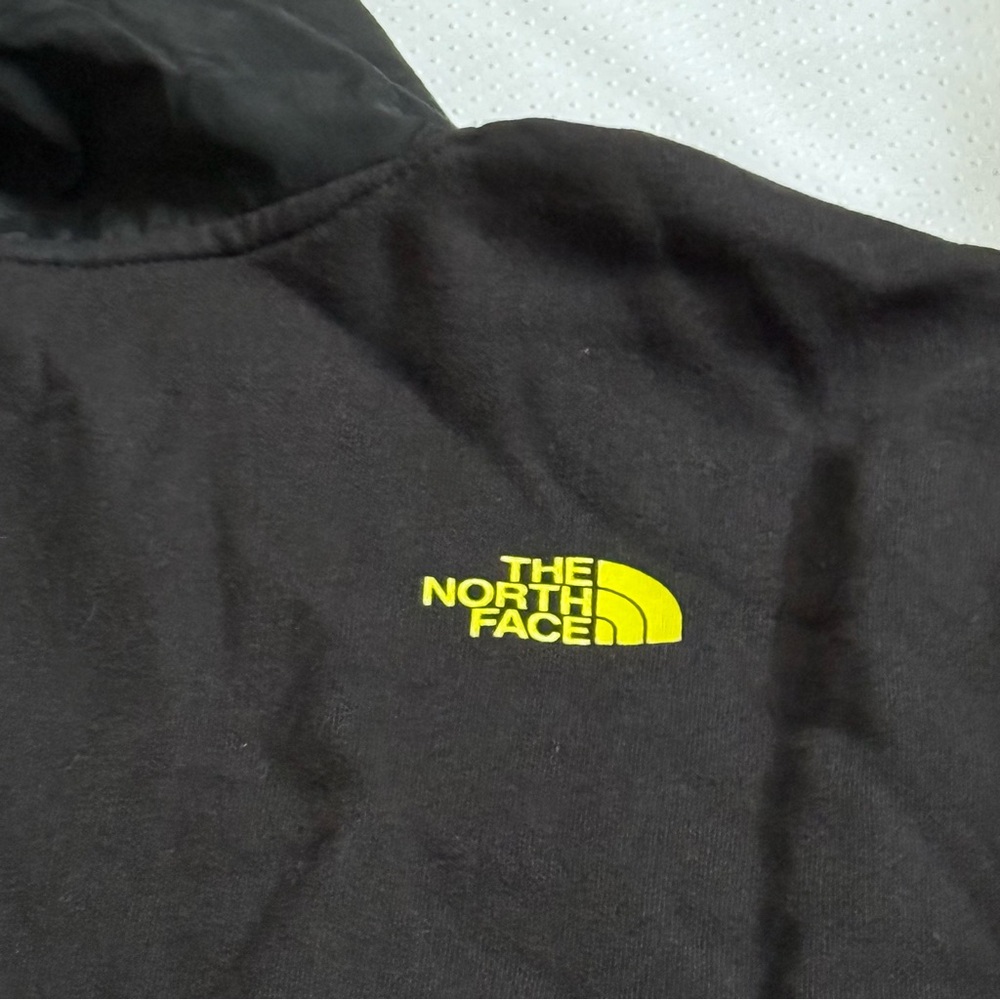 The North Face Black Hoodie with Yellow Logo Men’s XL Pocket‎ Sweatshirt - Picture 11 of 12